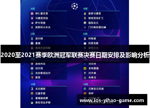 2020至2021赛季欧洲冠军联赛决赛日期安排及影响分析 2020至2021赛季欧洲冠军联赛决赛日期安排及影响分析