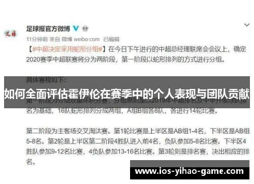 如何全面评估霍伊伦在赛季中的个人表现与团队贡献